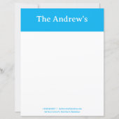 Blue Plain Simple Stationary Paper (正面)