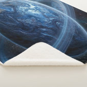 Blue Planet with Blue Rings シェルパブランケット (3/4)