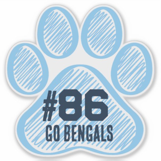 Blue Player # Pawprintプライド シール (正面)