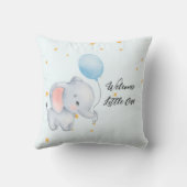 Blue Playful Elephants Baby Shower クッション (裏面)
