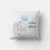 Blue Playful Elephants Baby Shower クッション (正面)