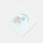 Blue Playful Elephants Baby Shower スタンダードカクテルナプキン (角)