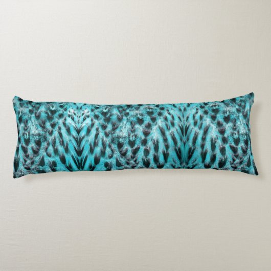 Blue plumage - cool feather design ボディピロー (裏面)