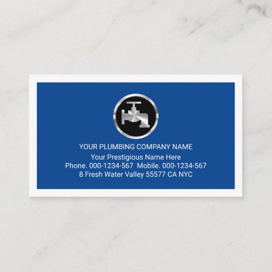 Blue Plumber Pipeline Plumbing Works 名刺 (裏面)