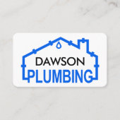 Blue PLUMBING Home Pipe Frame 名刺 (正面)