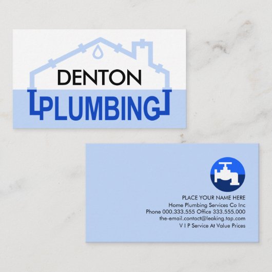 Blue PLUMBING Pipe Frame 名刺 (正面/裏面)