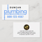 Blue Plumbing Pipeline Plumber 名刺 (正面/裏面)