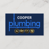 Blue Plumbing Pipeline Plumber 名刺 (正面)