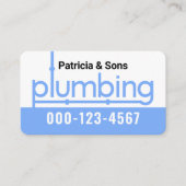 Blue Plumbing Pipes Signage Plumber 名刺 (正面)