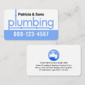 Blue Plumbing Pipes Signage Plumber 名刺 (正面/裏面)