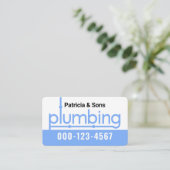 Blue Plumbing Pipes Signage Plumber 名刺 (スタンド正面)