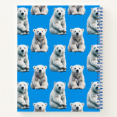 Blue Polar Bear Pattern Design  ノートブック (裏面)
