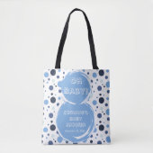 Blue polka dot baby shower トートバッグ (正面)