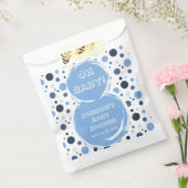 Blue polka dot baby shower フェイバーバッグ (封をした状態)