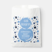 Blue polka dot baby shower フェイバーバッグ (正面)