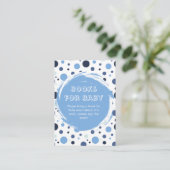 Blue polka dot Baby Shower books for Baby エンクロージャーカード (スタンド正面)