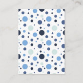 Blue polka dot Baby Shower books for Baby エンクロージャーカード (裏面)