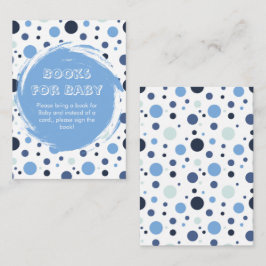 Blue polka dot Baby Shower books for Baby エンクロージャーカード