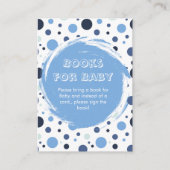 Blue polka dot Baby Shower books for Baby エンクロージャーカード (正面)