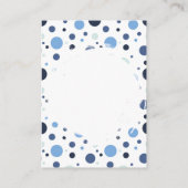 Blue polka dot Baby Shower diaper raffle ticket エンクロージャーカード (裏面)