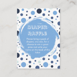 Blue polka dot Baby Shower diaper raffle ticket エンクロージャーカード