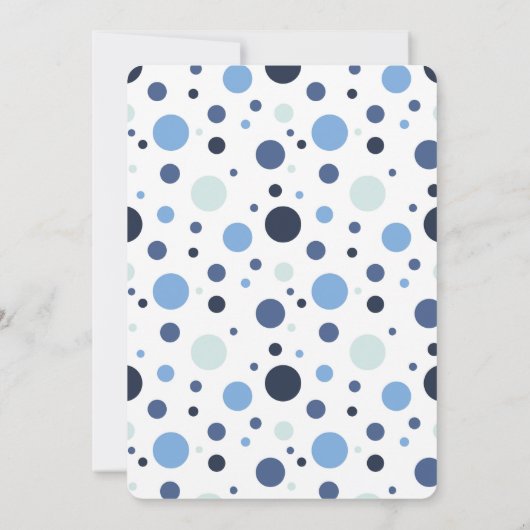 Blue polka dot Baby Shower Invitation 招待状 (裏面)