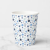 Blue polka dot baby shower Paper 紙コップ (裏面)