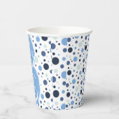 Blue polka dot baby shower Paper 紙コップ (左)