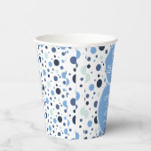 Blue polka dot baby shower Paper 紙コップ (右)