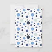 Blue polka dot Baby Shower Thank you card (裏面)