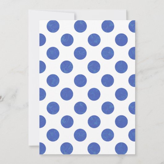 Blue Polka Dot Birthday Party 招待状 (裏面)