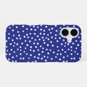 Blue Polka Dot Pattern Phone Case iPhone 16ケース (裏面横)