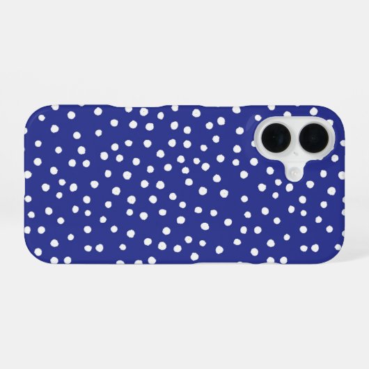 Blue Polka Dot Pattern Phone Case iPhone 16ケース (裏面横)