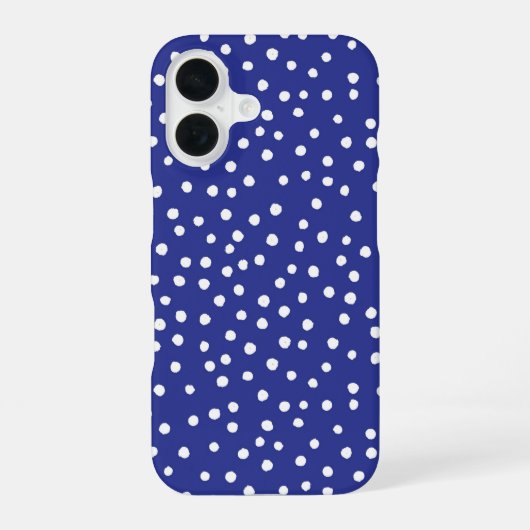 Blue Polka Dot Pattern Phone Case iPhone 16ケース (裏面)