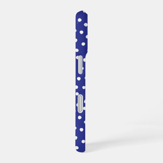 Blue Polka Dot Pattern Phone Case iPhone 16ケース (右側面)