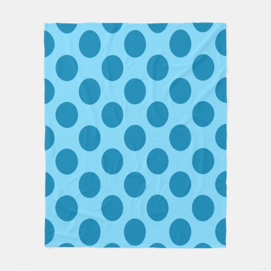 Blue Polka Dots - Seamless Pattern Throw Pillow フリースブランケット (正面)