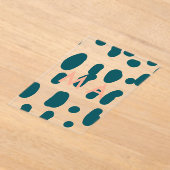 Blue polkadot orange pastel monogram man letter pa アクリル招待状 (レイダウン)