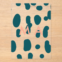 Blue polkadot orange pastel monogram man letter pa アクリル招待状