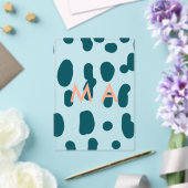 Blue polkadot orange pastel monogram man letter pa アクリル招待状 (インサイチュ (ウェディング))