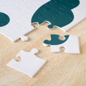 Blue polkadot orange pastel monogram man letter pa ジグソーパズル (側面)