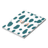 Blue polkadot orange pastel monogram man letter pa ノートパッド (回転)