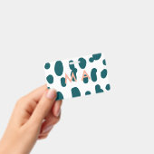 Blue polkadot orange pastel monogram man letter pa バッジ (手持ち)