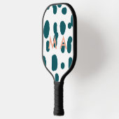 Blue polkadot orange pastel monogram man letter pa ピックルボールラケット (左)