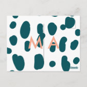 Blue polkadot orange pastel monogram man letter pa ポストカード (裏面)
