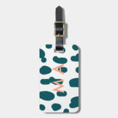 Blue polkadot orange pastel monogram man letter pa ラゲッジタグ (正面縦)