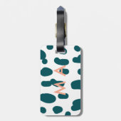 Blue polkadot orange pastel monogram man letter pa ラゲッジタグ (裏面縦)