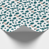 Blue polkadot orange pastel monogram man letter pa ラッピングペーパー (角)