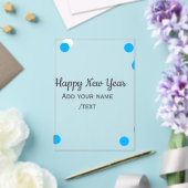 Blue polkadots happy new year add name messasimple アクリル招待状 (インサイチュ (ウェディング))