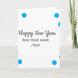 Blue polkadots happy new year add name messasimple カード