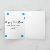 Blue polkadots happy new year add name messasimple カード (内部)